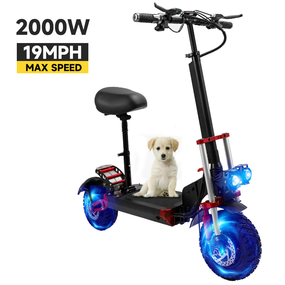 2000W 21Ah Off-Road Alloy Electric Scooter For Adult,With large display screen, constant speed cruise Dual drive 12" tires