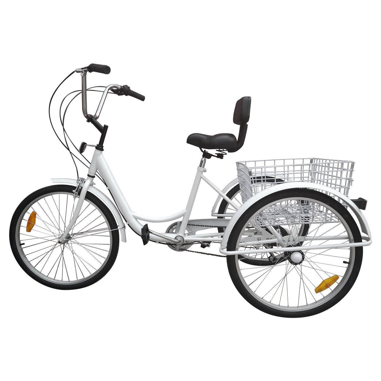 7-Speed 24" Adult 3 Wheel Tricycle Cruise Bike Bicycle Adult Tricycle With Basket White Sydney Stock for Sale Generic