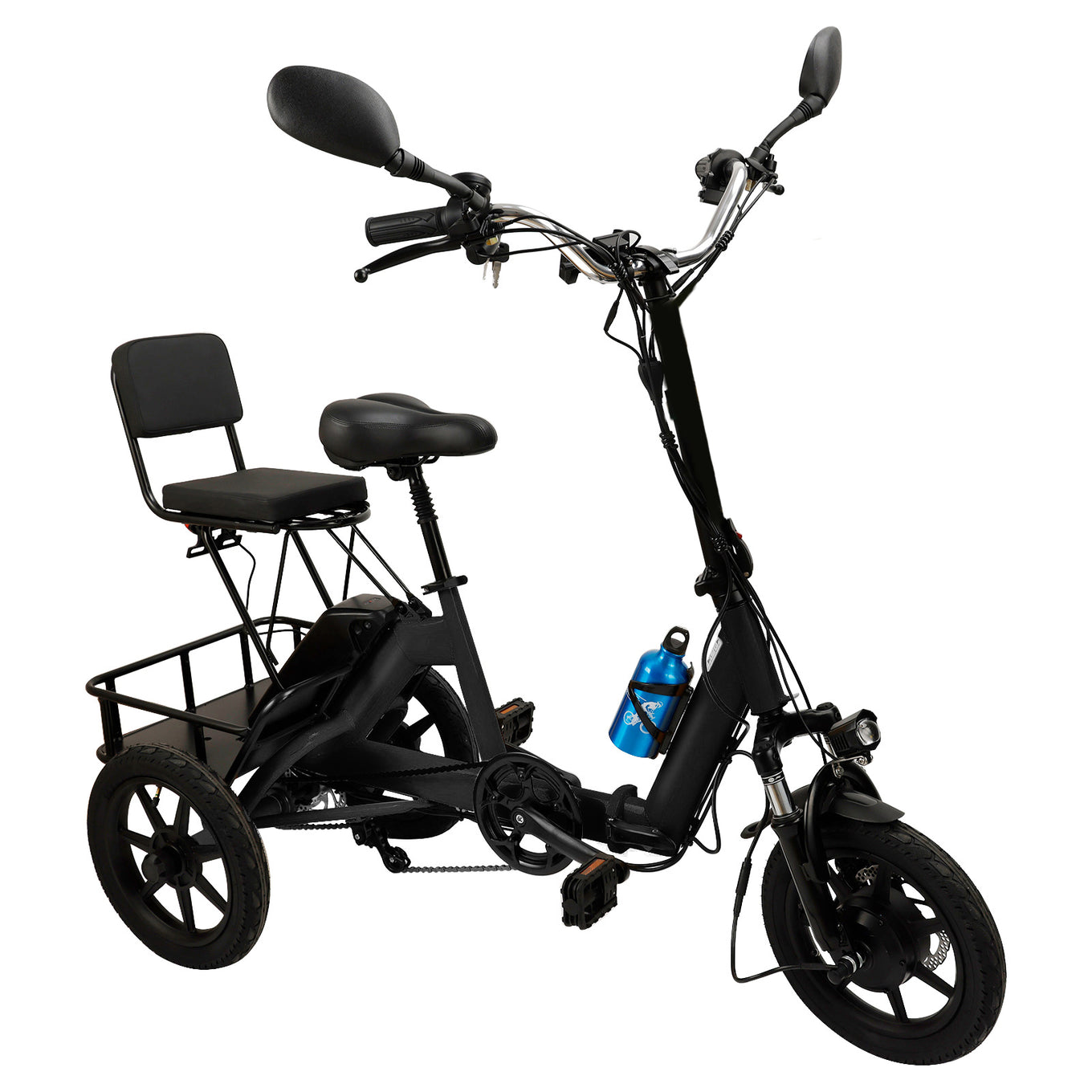 Electric Tricycle 3 Gear mode 3 Wheel Motorized Folding E-Bike