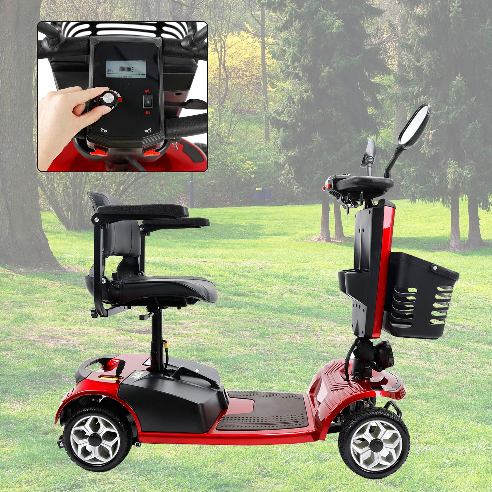 24V 250W Outdoor Mobility Scooters for Senior Elderly 4 Wheel Electric Scooter