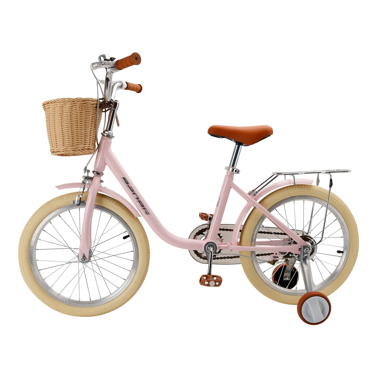 18 inches Kid's Bike Child Bicycle pink for Ages 7-9 Years Boys and Girls with Basket