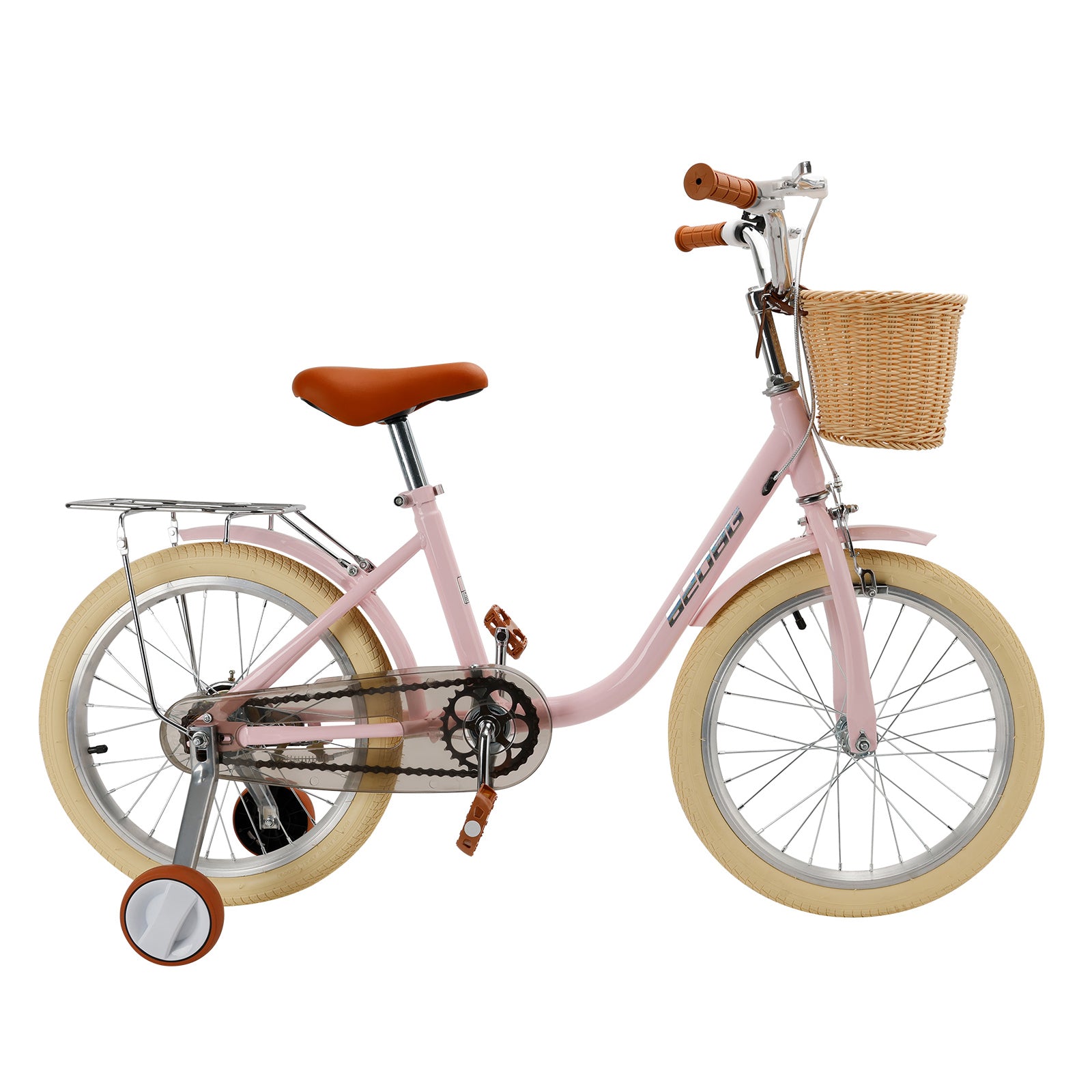 18 inches Kid's Bike Child Bicycle pink for Ages 7-9 Years Boys and Girls with Basket