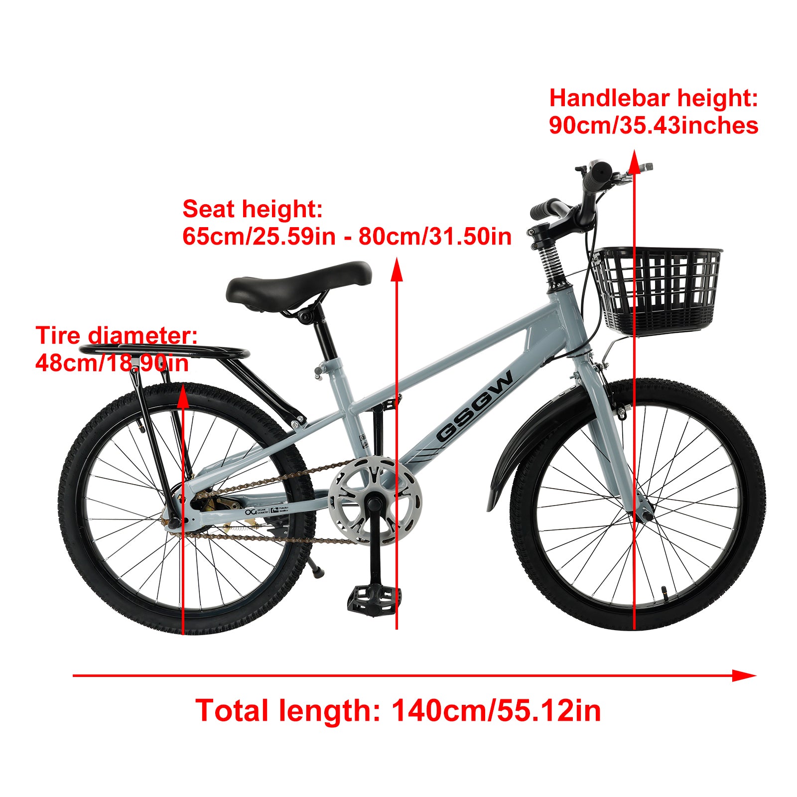 20 inches Teenager Children's Bicycle Kid's Bike Boys and Girls with Basket