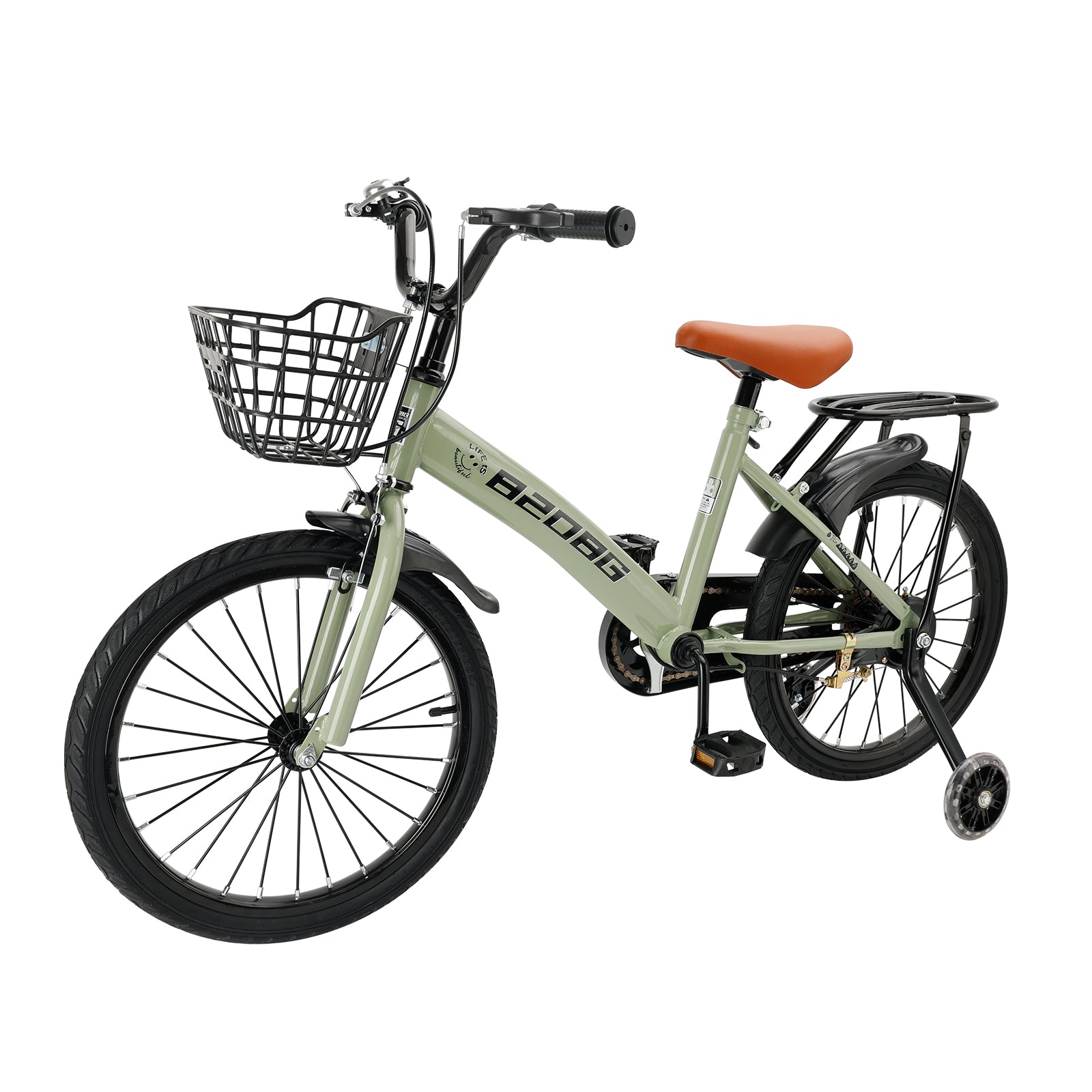 18 inches Kid's Bicycle BMX Child Bike for Ages 7-9 Years with auxiliary wheels