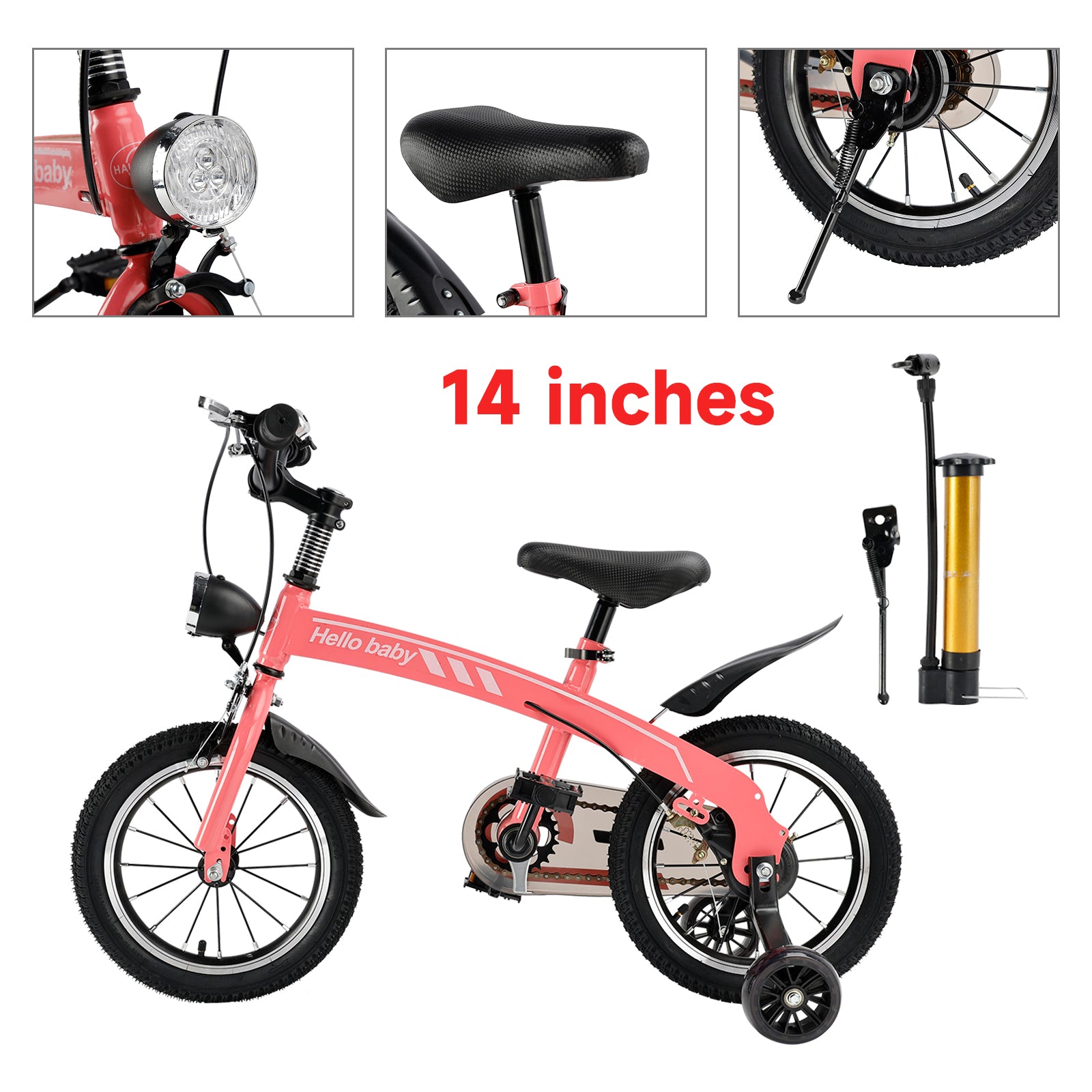 Kid's bike children bicycle with LED headlight boys and girls gift