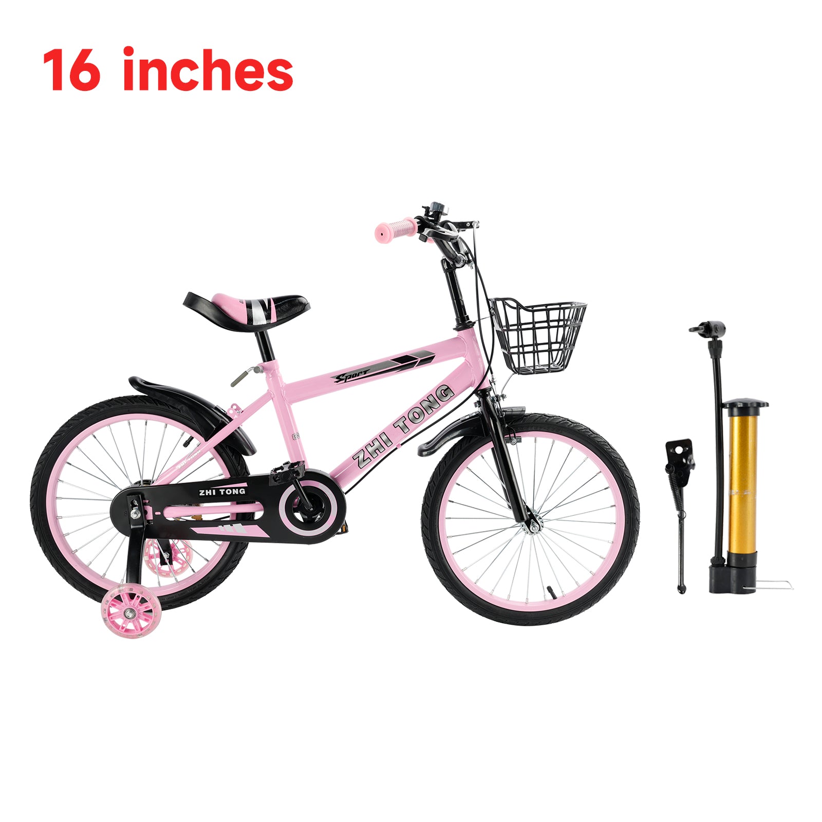 16 inches Kid's Bike Child Bicycle Adjustable Seat with auxiliary wheels