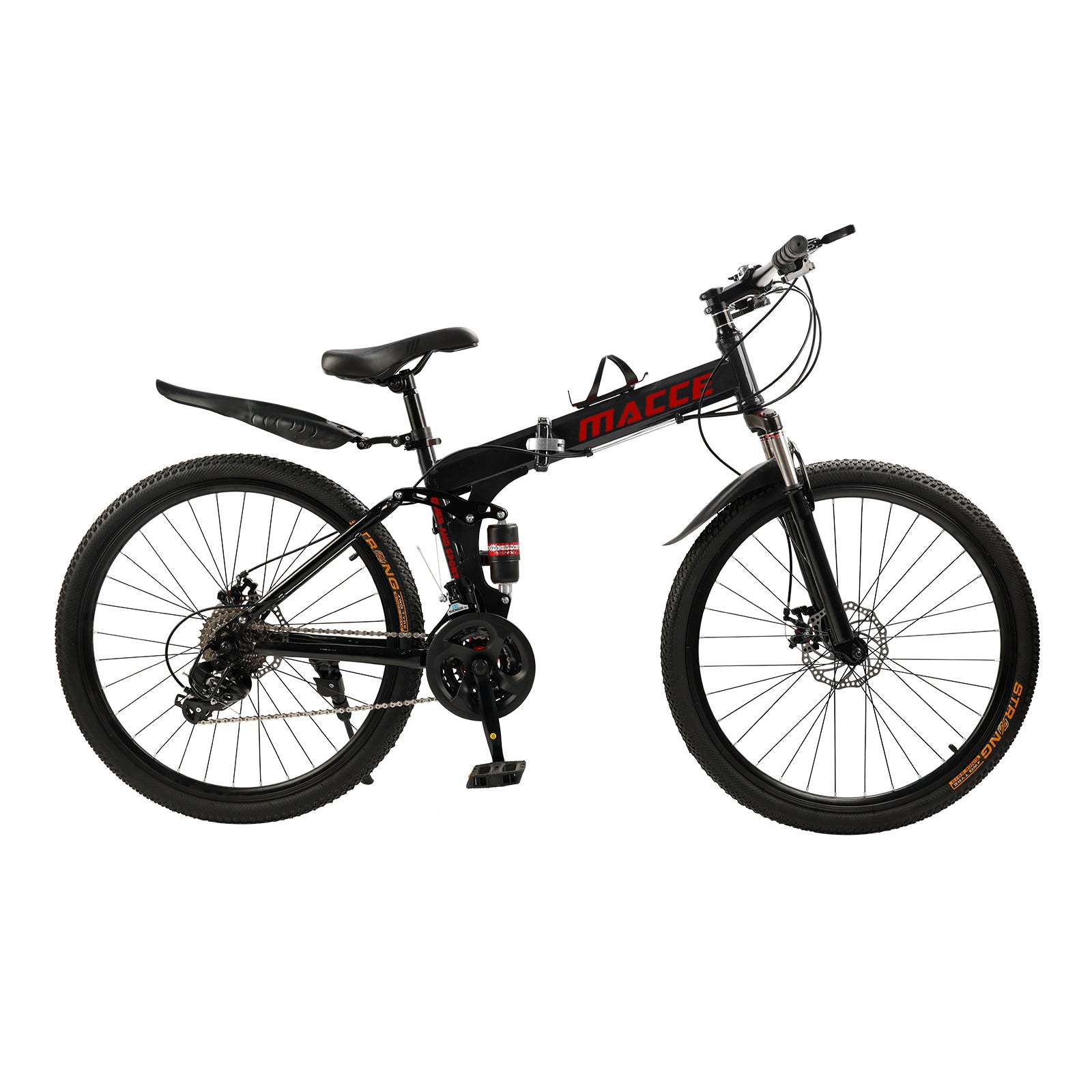 26" 27 Speed Folding Mountain Bike Double disc brake MTB For Adults Black