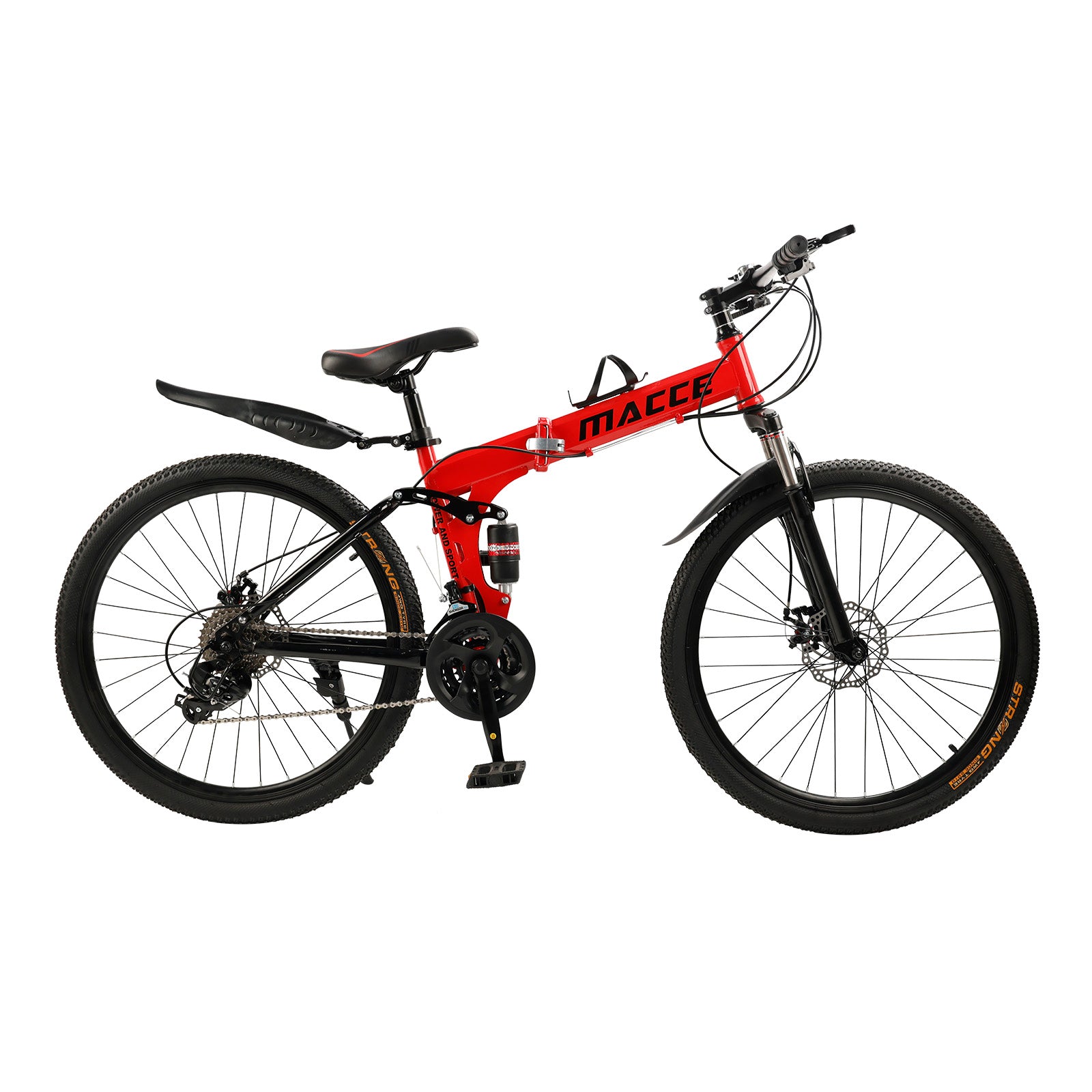 26" 27 Speed Folding Mountain Bike Double disc brake MTB For Adults Black