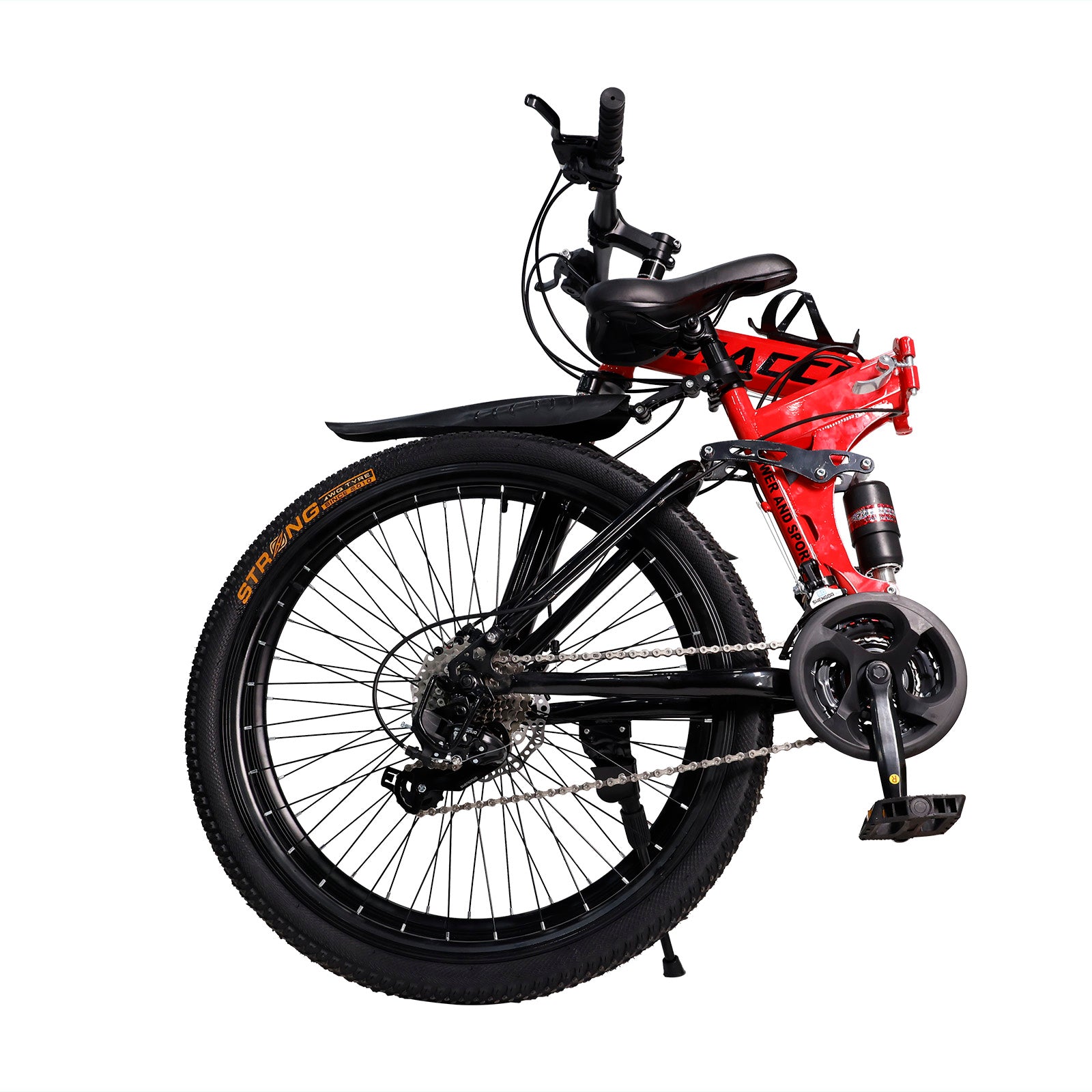 26" 27 Speed Folding Mountain Bike Double disc brake MTB For Adults Black