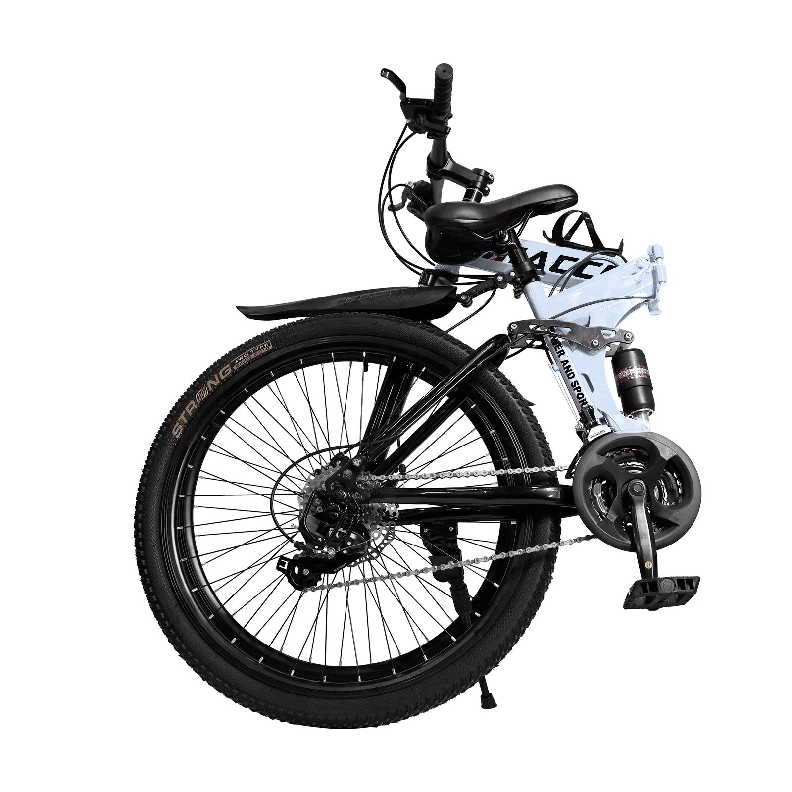 26" 27 Speed Folding Mountain Bike Double disc brake MTB For Adults Black