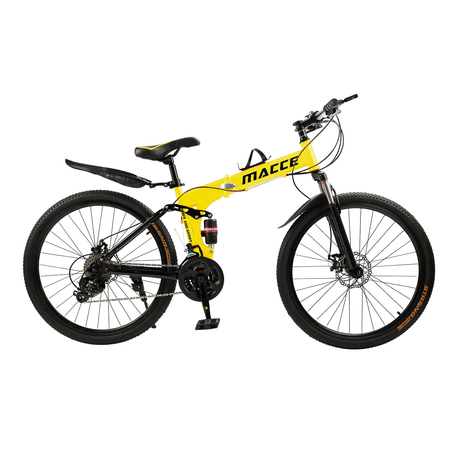 26" 27 Speed Folding Mountain Bike Double disc brake MTB For Adults Black