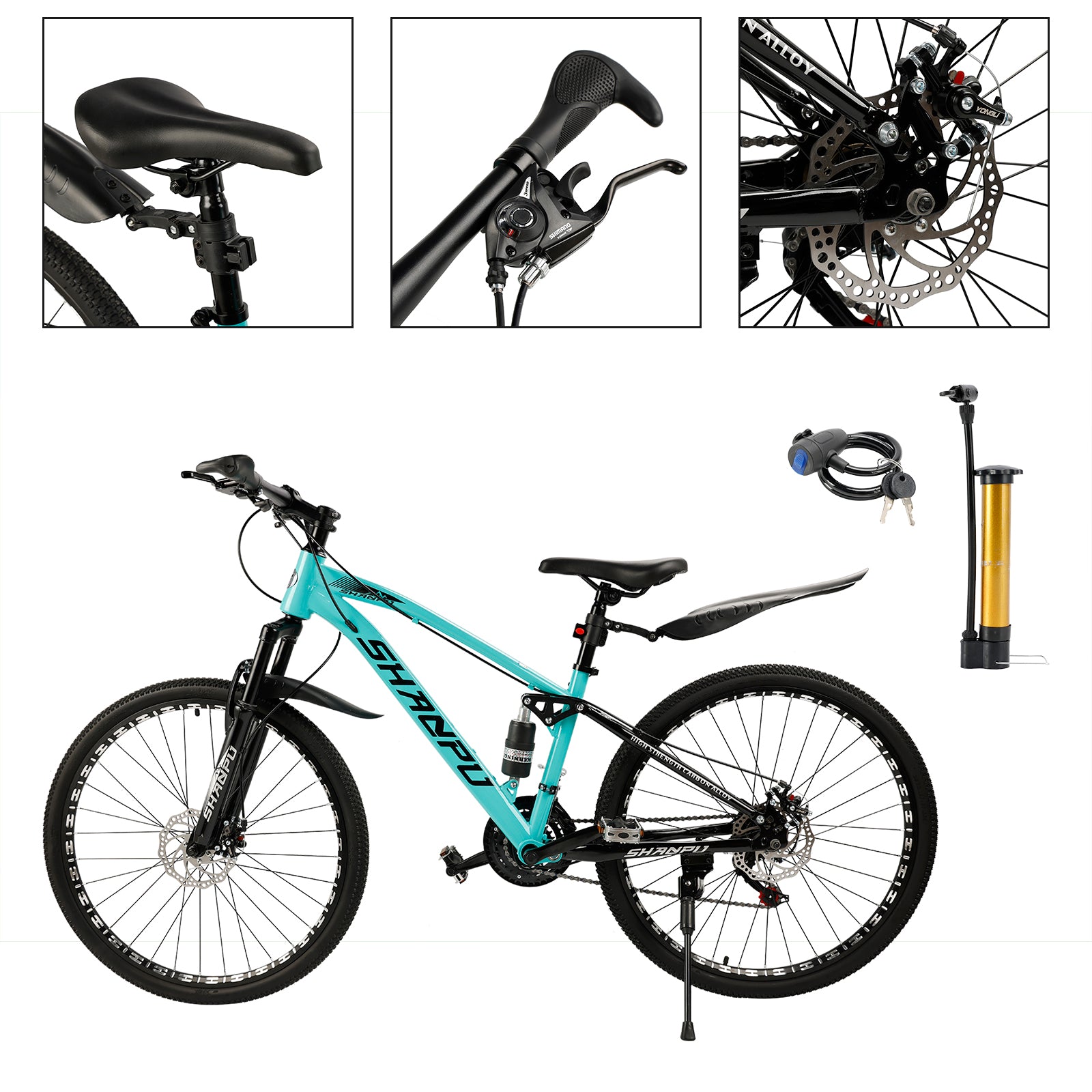 21 speed 26 inches Mountain Bike Full Suspension Unisex for adults MTB