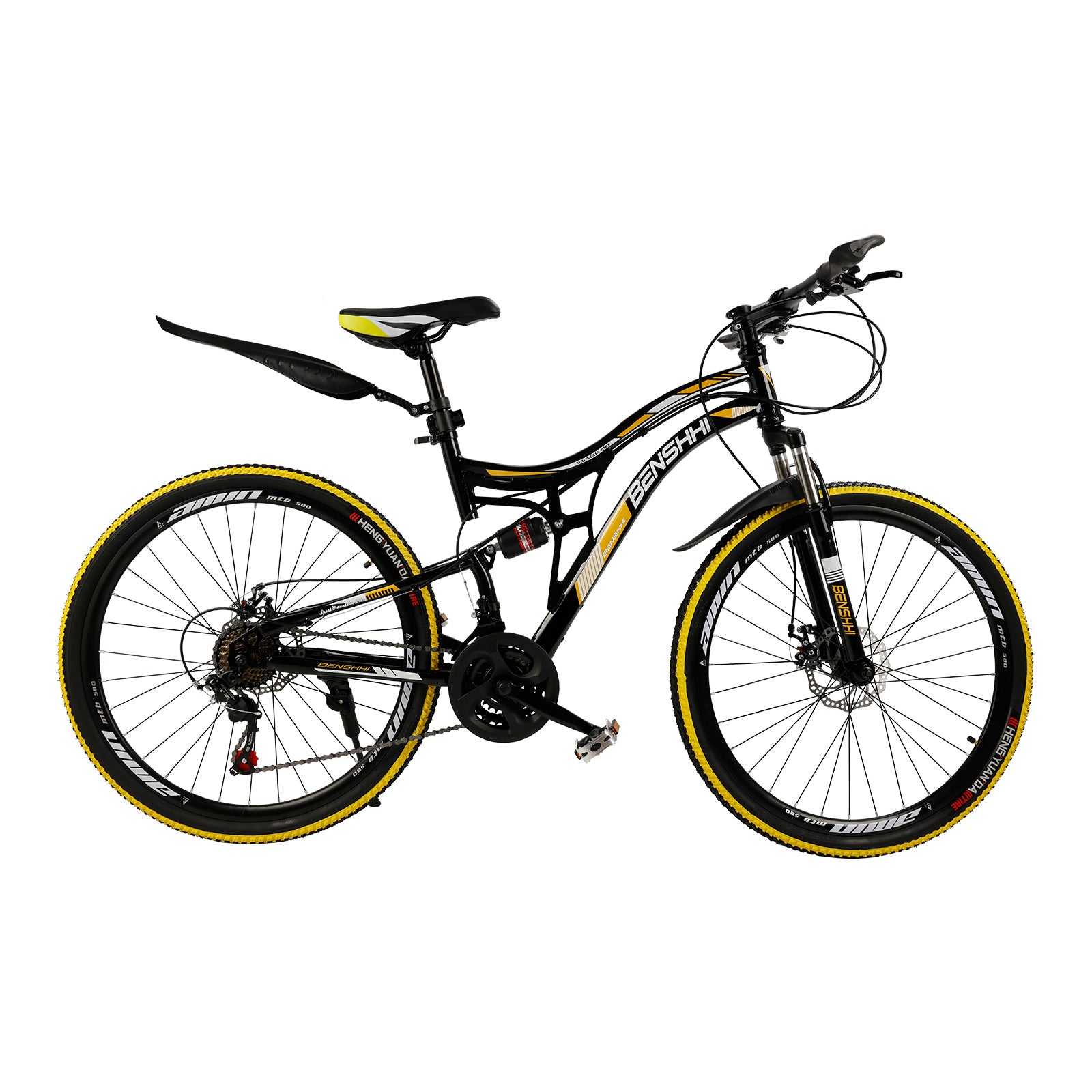 26" Mountain Bike 21 speed MTB Teenagers Bicycle Full Suspension Thumb Shifter