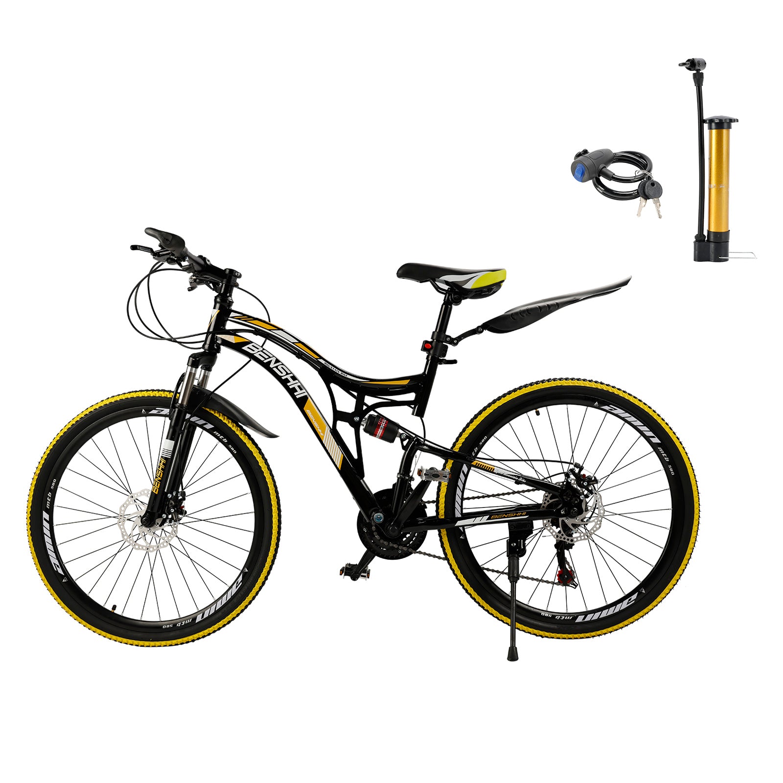 26" Mountain Bike 21 speed MTB Teenagers Bicycle Full Suspension Thumb Shifter