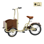 Folding Tricycle Cart Reverse Cream Three-wheel Bike for Adult Children/Lady loading basket for Pet Dog