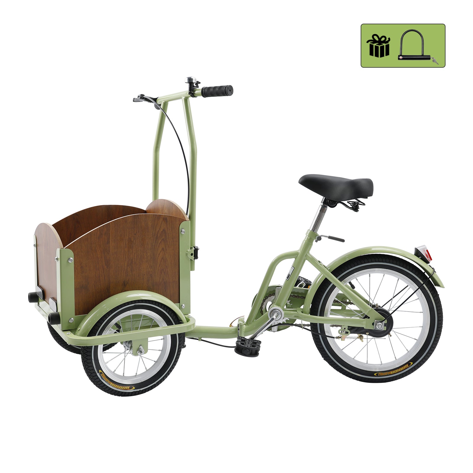 Folding Tricycle Cart Reverse Cream Three-wheel Bike for Adult Children/Lady loading basket for Pet Dog