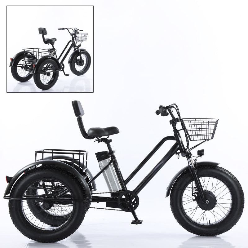 500W 48V 12A Electric Bike Snow Tricycle 3 wheel e-bike Fat Tire Tricycle