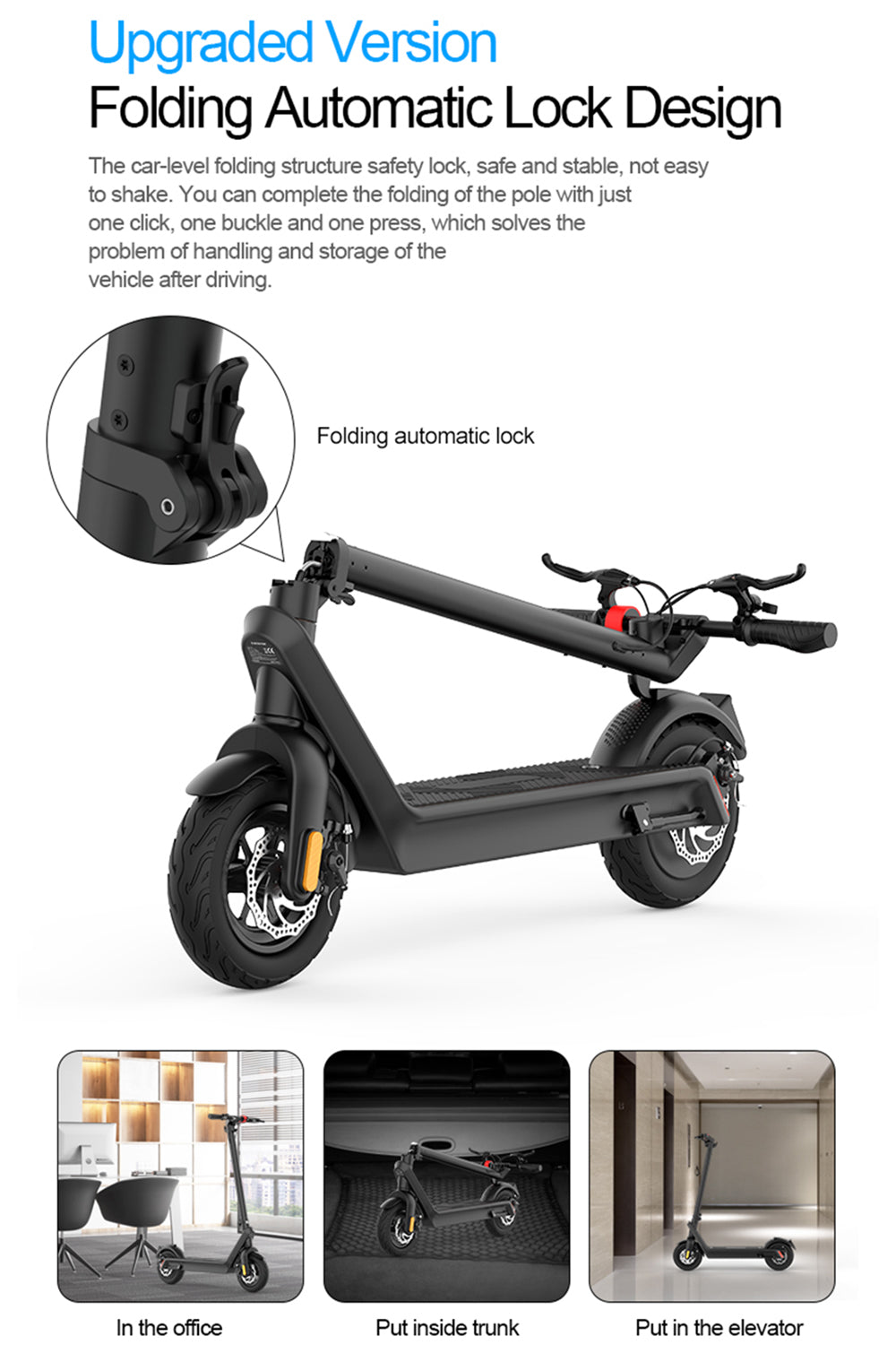 500W 36V Electric Scooter for Adult Foldable Long Battery life 40KM/H