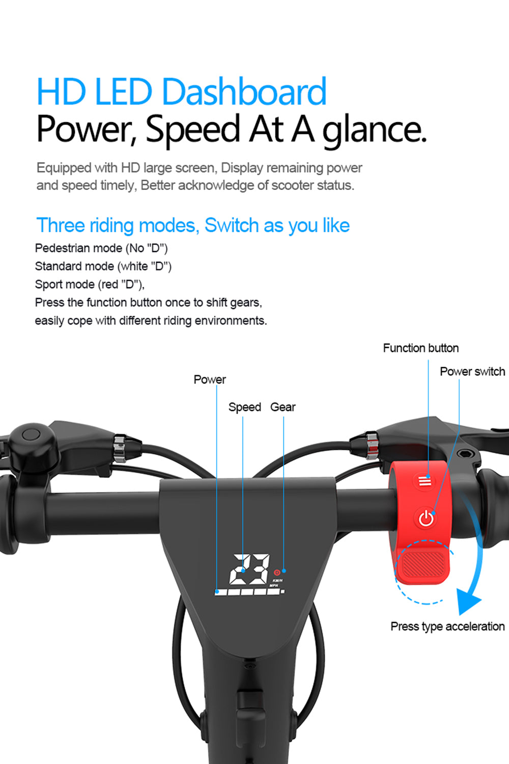 500W 36V Electric Scooter for Adult Foldable Long Battery life 40KM/H