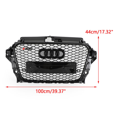 2013-2016 Audi A3 S3 Grill Replacement RS3 Style Front Hood Honeycomb Bumper Grille Generic