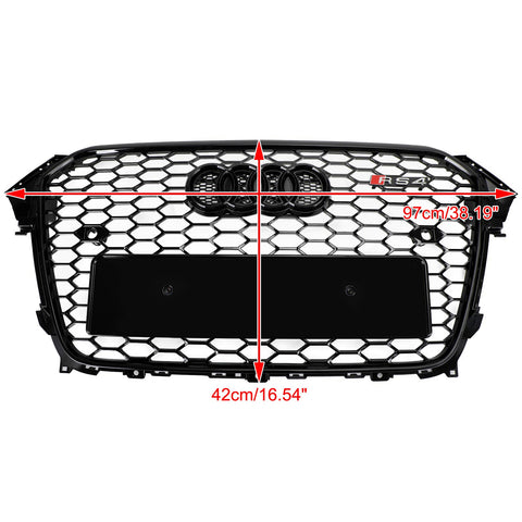 Audi A4 S4 2013-2016 RS4 Style Mesh Front Bumper Grille Grill Gloss Black