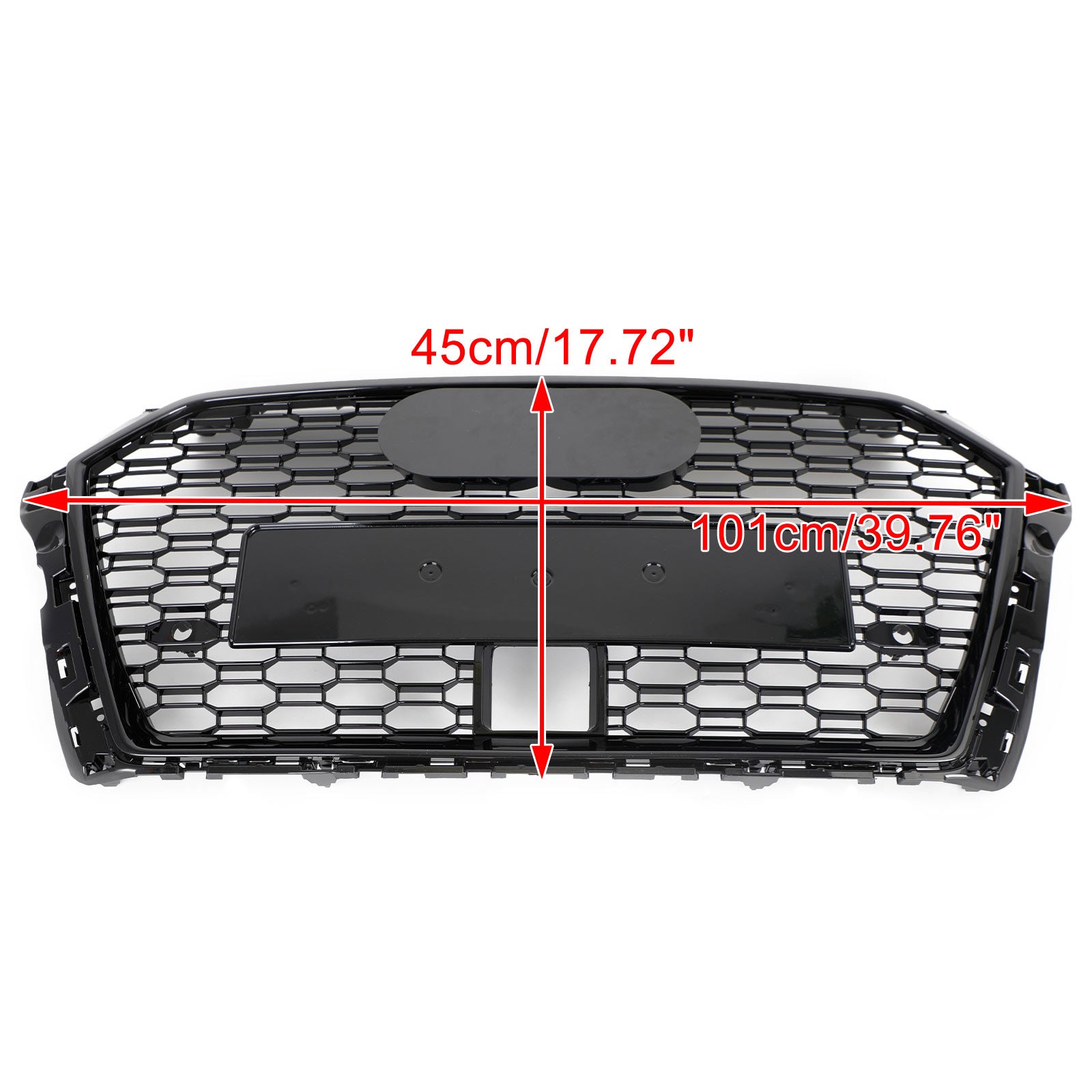 2017-2019 Audi A3 S3 With ACC Gloss Black RS3 Style Honeycomb Front Grille